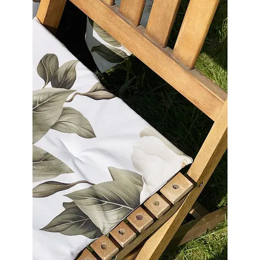 Водоотталкивающая подушка для стула с 3D принтом Чайный цветок 40х40 см бежевая 12 шт. - фото 5