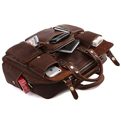 Кожаная мужская сумка Vintage 43х31х13 см sum0020128 - фото 7