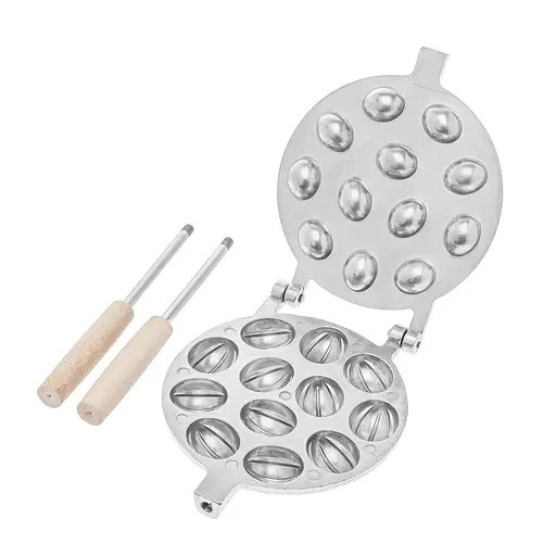 Орешница форма для выпечки орешков на 12 половинок орехов со съемными ручками ХЭАЗ, ХЕАЗ Серый 87441 - фото 2