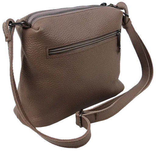 Женская наплечная кожаная сумка Borsacomoda бежевая sum0028717 - фото 4