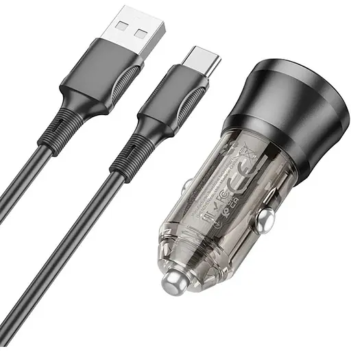 Автомобильное зарядное устройство Borofone BZ23 Transparent Black - фото 7