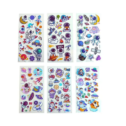 Наліпки дитячі 6 дизайнів 12 шт. (762862ML)