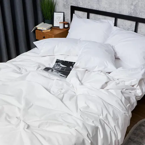 Комплект постельного белья Moon&Star Бязь Gold Люкс White Glow King Size 220x240 наволочки 4х50х70 - фото 3