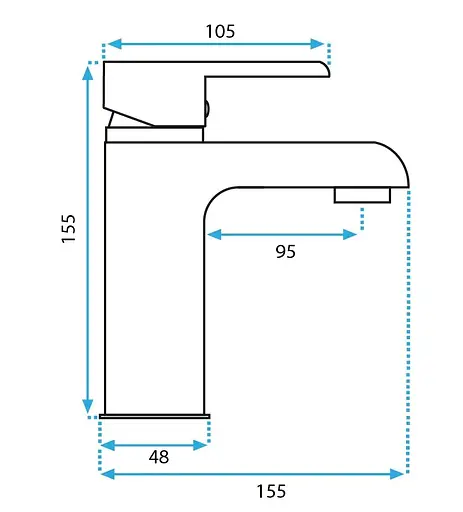 Змішувач для умивальника Rea Melia white gold низький REA-B2708 Білий - фото 2