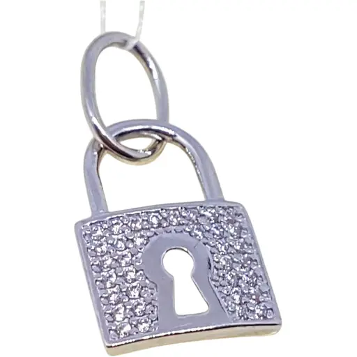 Серебряная подвеска Лазурит Замочек с фианитами. 39098р