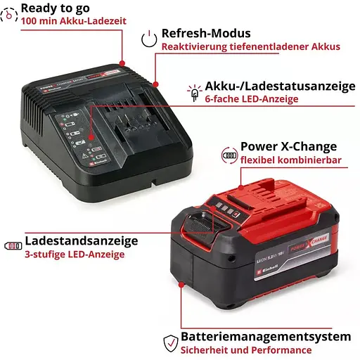 Набор аккумулятора и зарядного устройства Einhell Starter Kit PXC 18В 1х5.2 Агод (4512147) - фото 10