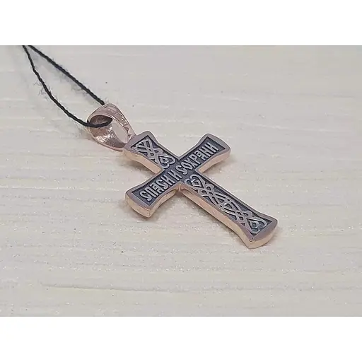 Золотий хрестик Харківська ювелірна фабрика. Розп'яття Христа. 11513-Ч - фото 3