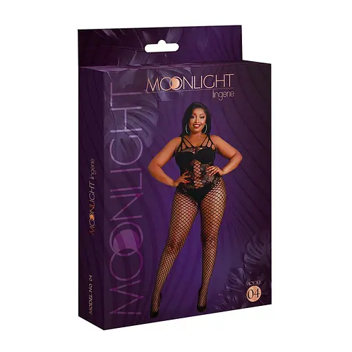 Боді Moonlight Model 04 Black Plus size - фото 5