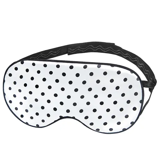 Маска для сну шовкова Чумацький Шлях з нековзкою резинкою в Подарунковій упаковці Білий/Чорний горошок (1138-02)