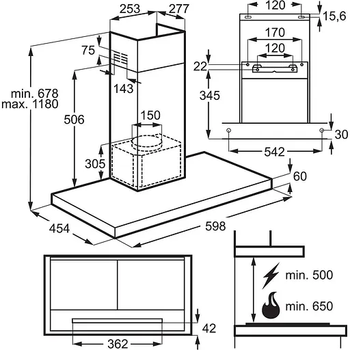 Витяжка купольна Electrolux LFT816K [142665] - фото 2
