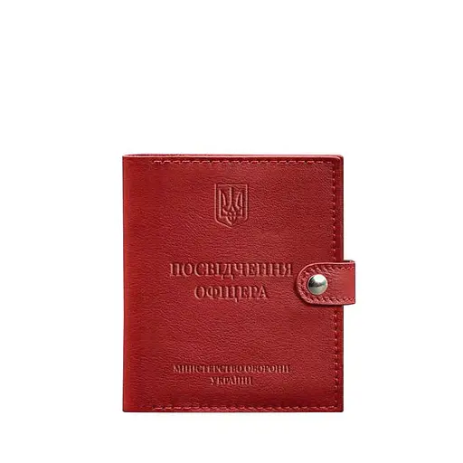 Кожаная обложка-портмоне для удостоверения офицера 11.0 красная - фото 7