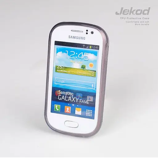 Чохол Jekod TPU Protective Case Samsung S6810/S6812 Galaxy Fame grey + плівка - фото 3