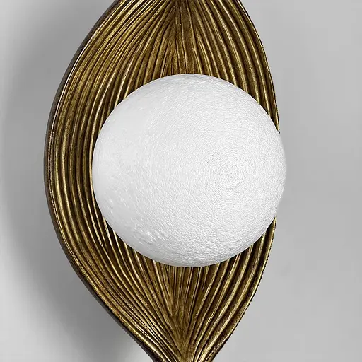 Органічне гіпсове бра з білим текстурним плафоном 30х16 см Арт. WCO17-160 Line F - фото 2