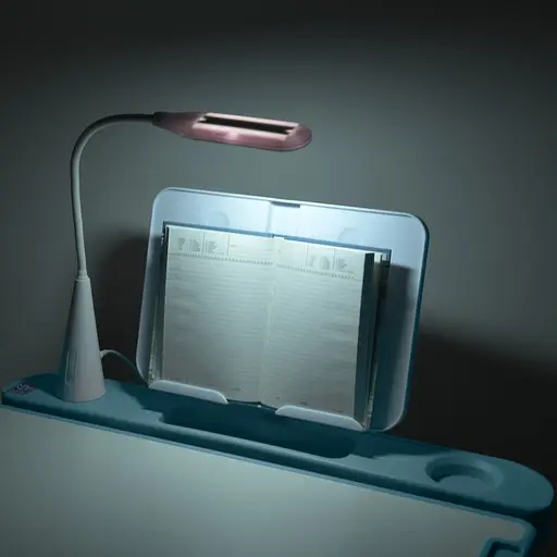 Парта M 5068-12 підставка для книги, лампа, світло-блакитний - фото 6