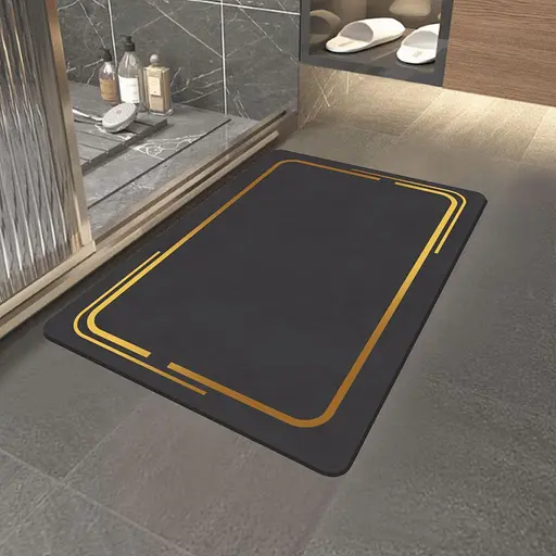 Суперпоглощающий Диатомитовый Коврик Aquarius для ванной 40 х 60 см Графитовый Мрамор