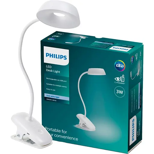 Світильник настільний Phillips Donutclip DSK201 PT 3W 4000K акумуляторний білий (929003179727) - фото 4