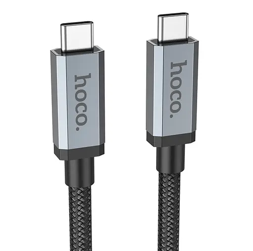 Кабель USB3.2, 2 метра Hoco US06 20Gbps 100W HD high speed data cable чорний - фото 1