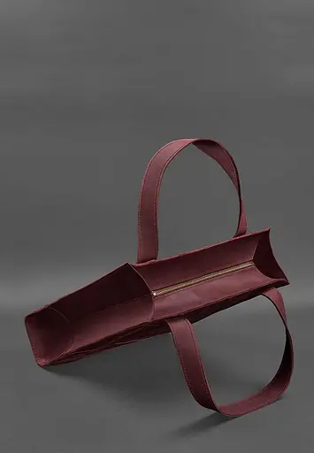 Шкіряна жіноча сумка шоппер Бетсі бордова Crazy Horse - фото 4