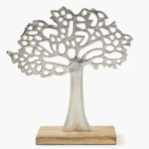 Декор алюмінієвий MBM HOME Дерево на підставці срібний 300х90х330 мм (DH-ST-39 L SILVER) - фото 1