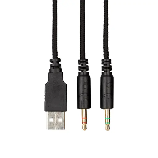 Гарнітура ігрова HG340, mini-jack/dual 3.5 мм, RGB, 2м, чорний 2E Gaming teh0013109 - фото 9