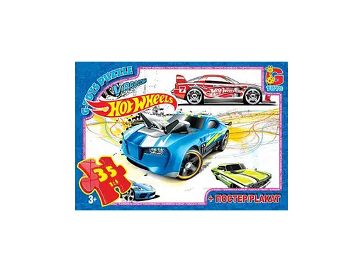 Пазлы G-Toys Hot Wheels, 35 элементов, FW769