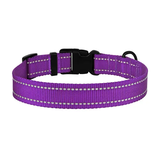 Ошейник для собак Barksi Active светоотражающий пластиковый фастекс 25-33х1.6 см фиолетовый - фото 2