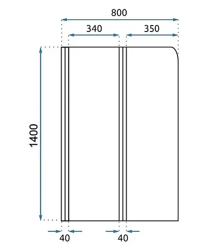 Шторка для ванни Rea Agat-2 80 brushed gold складана REA-W2500, Універсальна, прозорий, золотий - фото 6