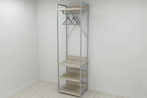 Шафа Гардероб Уні секція 3 серії Конект Ferrum-decor 220x60x50см Сірий метал ДСП Дуб Сонома 32 мм (FRD-104529) - фото 8