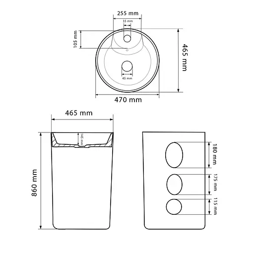 Умивальник VBI Bolonia carrara підлоговий VBI-019013, Мармур - фото 6