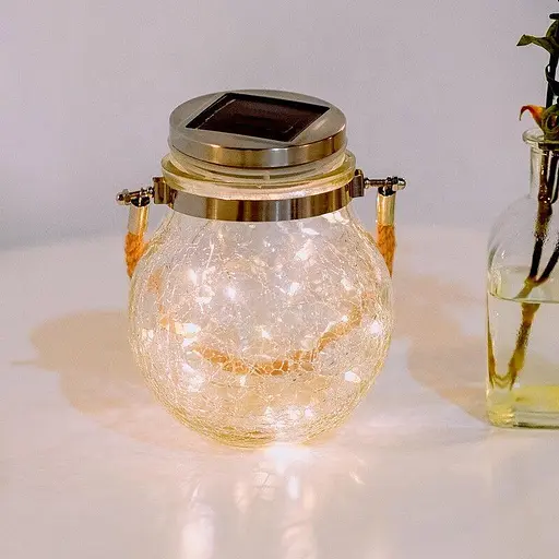 LED-світильник садовий Нічник скляний з сонячною батареєю 30LED RGB - фото 3