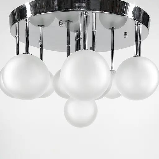 Потолочная серебряная люстра на 11 матовых плафонов Line.F AS 122 CH - фото 3