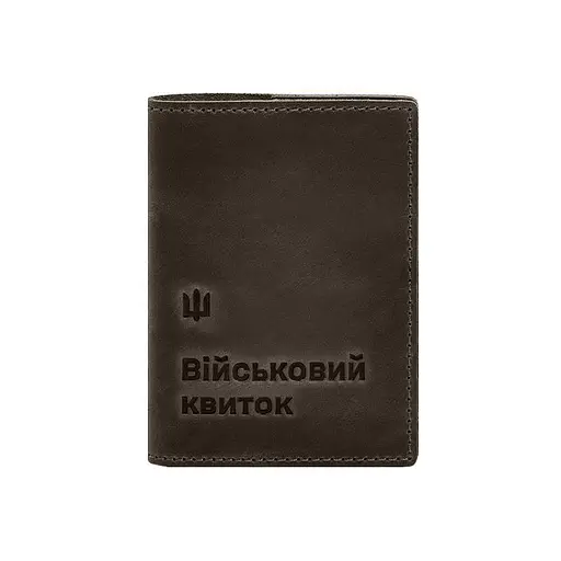 Кожаная обложка для военного билета 7.3 темно-коричневый Crazy Horse - фото 11