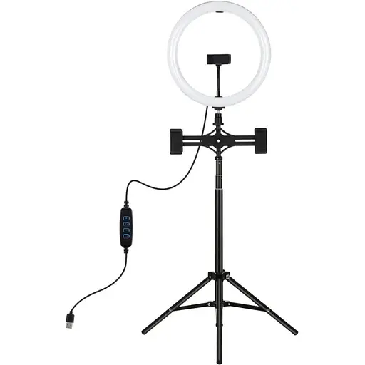 Кільцева USB LED лампа Puluz PKT3062B 11.8" + штатив 1.65 м