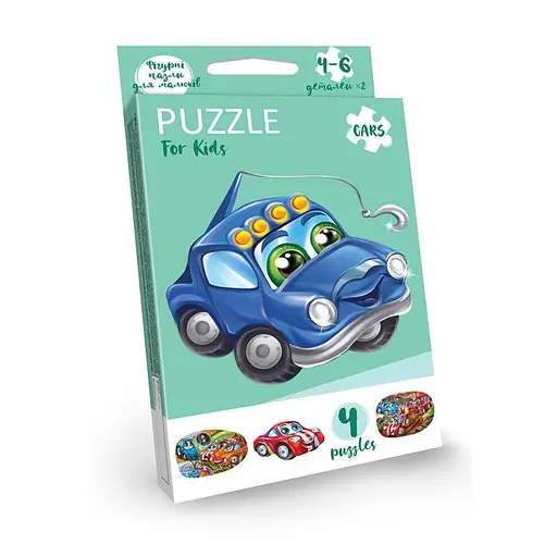 Дитячі розвиваючі пазли Puzzle For Kids PFK-05-12, 2 картинки Машинка синя