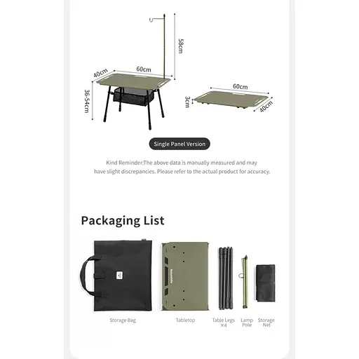 Стіл складаний Naturehike CNK2450JJ025 60х40 см алюміній Чорний - фото 4