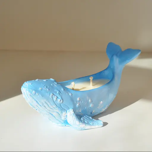 Ароматична свічка в гіпсовому кашпо "Кит" Spokiy SP2377 Синій 100 г - фото 5