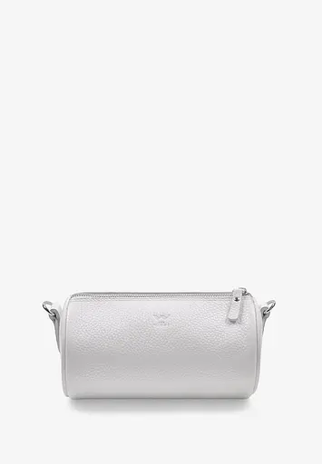 Шкіряна сумка поясна-кроссбоді Cylinder біла флотар - фото 3