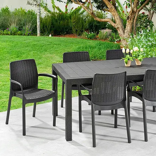 Стул садовый пластиковый Keter Bali серый - фото 4