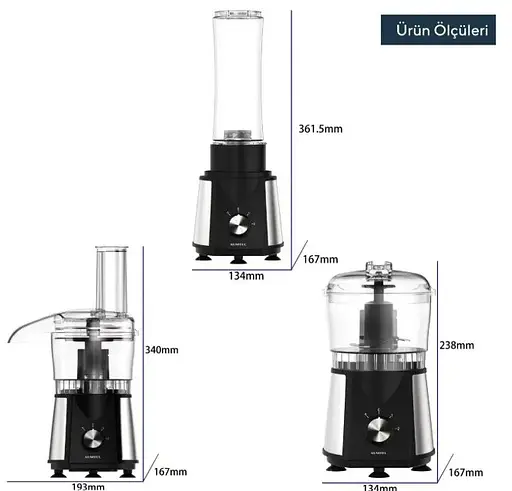 Кухонний комбайн Kumtel HFP-02 Inox&Black - фото 3