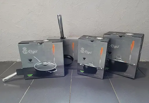 Набір каструль Casa Royal Diamond Pro Pearl P-UKR2010 з покриттям Greblon Diamond Чорний - фото 8