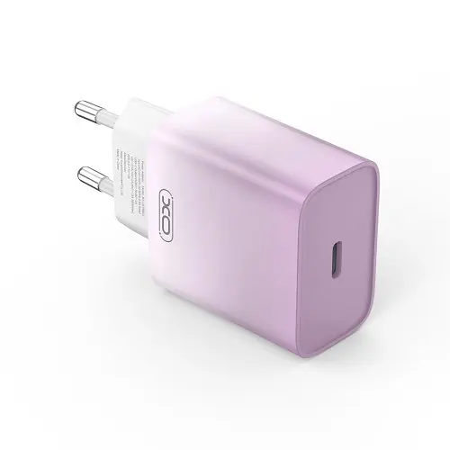 Мережевий зарядний пристрій XO CE18 (EU) PD30W USB-C fast charging charger with Type-C cable Фіолетовий - фото 2