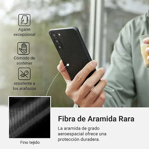 Оригинальный противоударный чехол для Samsung Galaxy S23 Plus (6.6") Pitaka MagEZ MagSafe Case 3 Twill Black/Grey - фото 3