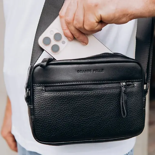 Сумка через плечо Grande Pelle компактная вертикальная 13.5х19.5х6 см sum0028305 - фото 4