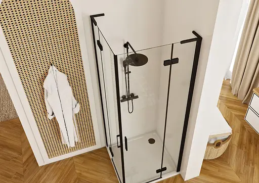 Душевая кабина Rea Hugo 80x80 двойная black REA-K6600, Черный, Универсальная, прозрачная - фото 5