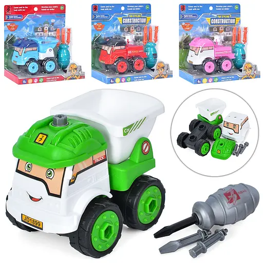 Конструктор на шурупах, машинка, 12 см, отвертка, на листе, 20x20x8.5 см (в ассортименте) - фото 2