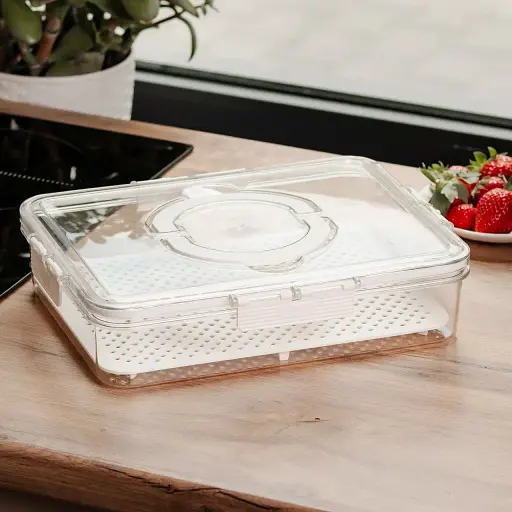 Лоток органайзер для хранения продуктов Yiwu HP-27-10 пластиковый 2,5 л бежевый - фото 2
