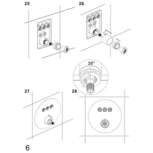 Душевая система встроенная TOPAZ LOFT TLF 32117-L06-C термостат для ванной комнаты с латунным смесителем - фото 10