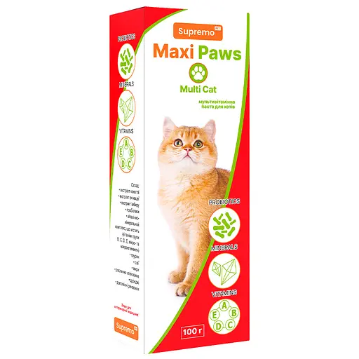 Фитопаста Supremo Maxi Paws мультивитамины для кошек 100 г - фото 1