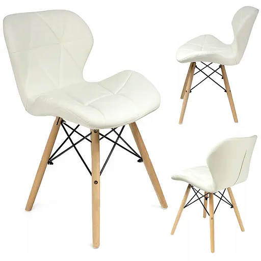 Кресло JUMI Scandinavian Design (эко-кожа) White - фото 1