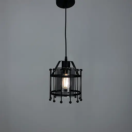 Підвіс Лофт у чорному корпусі Line.F Колір плафона Янтарний - фото 5